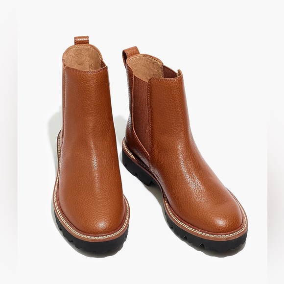 Madewell The Citywalk Lugsole Chelsea Boot - English Saddle Brown Leather 10 - Picture 3 of 12